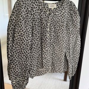 THE GREAT Duet Floral Top | Black and White | Size 0